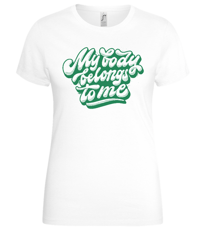 Belongs to Me Design - Basic women's t-shirt_WHITE_front