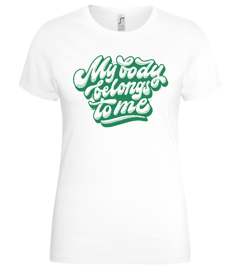 Belongs to Me Design - Basic women's t-shirt_WHITE_front