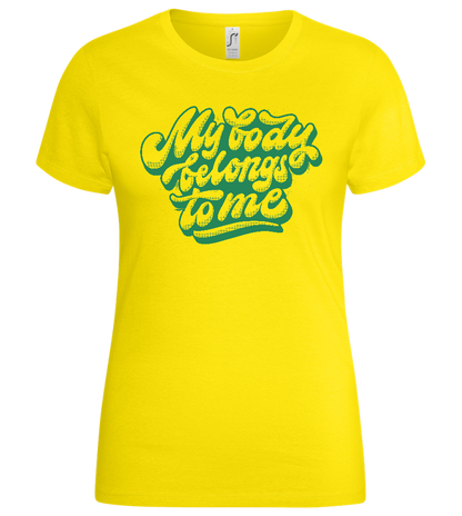 Belongs to Me Design - Basic women's t-shirt_YELLOW_front