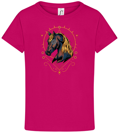 Abstract Horse Design - Comfort girls' t-shirt_FUCHSIA_front