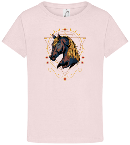 Abstract Horse Design - Comfort girls' t-shirt_MEDIUM PINK_front