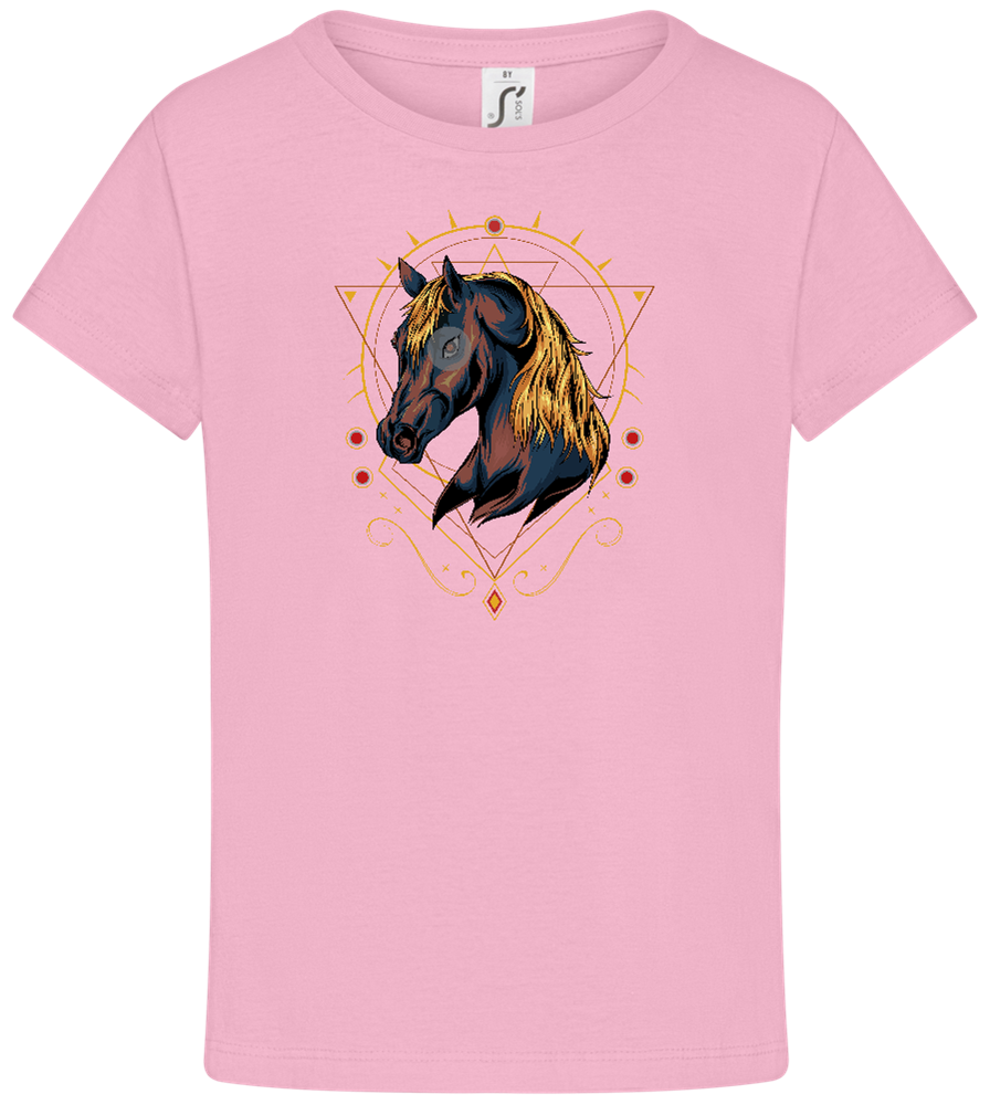 Abstract Horse Design - Comfort girls' t-shirt_PINK ORCHID_front