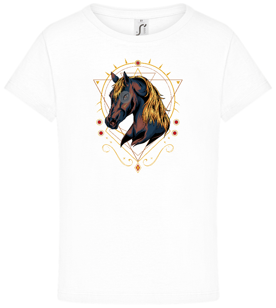 Abstract Horse Design - Comfort girls' t-shirt_WHITE_front