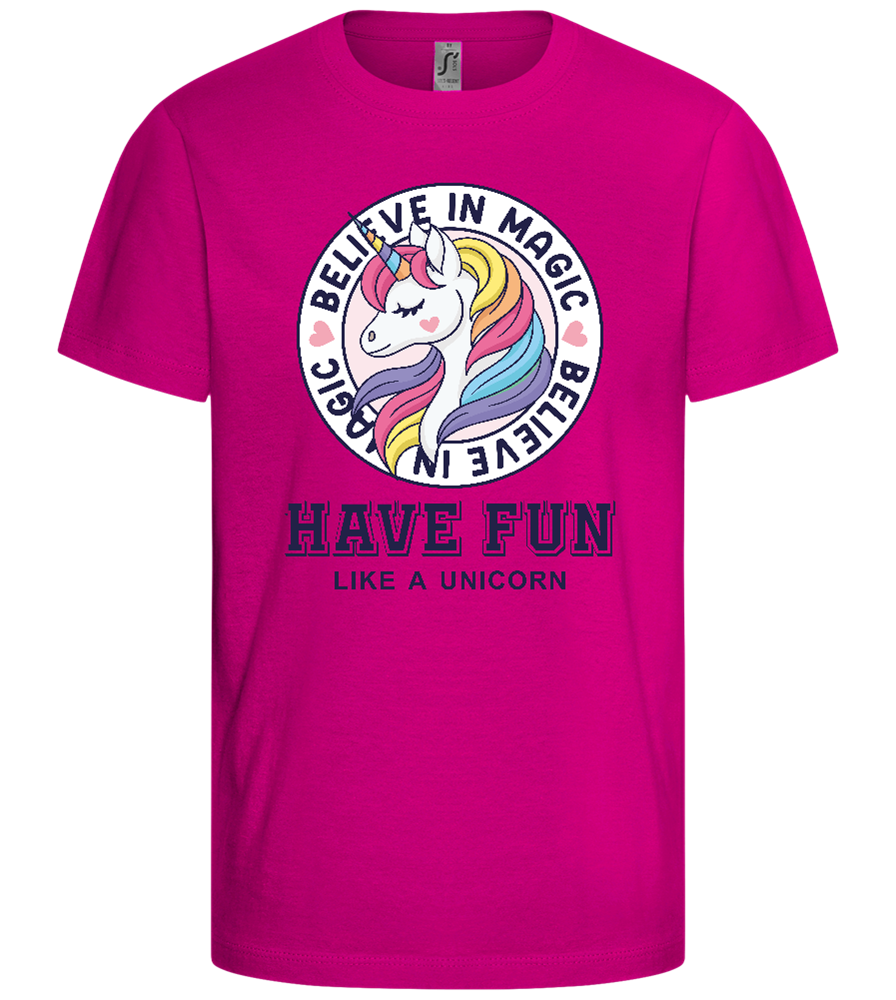 Like a Unicorn Design - Comfort girls' t-shirt_FUCHSIA_front