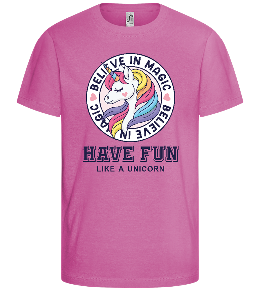 Like a Unicorn Design - Comfort girls' t-shirt_PINK ORCHID_front