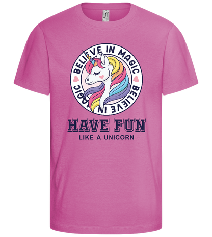 Like a Unicorn Design - Comfort girls' t-shirt_PINK ORCHID_front