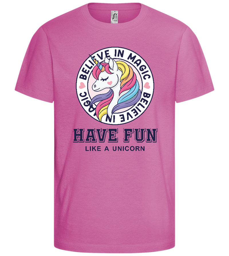 Like a Unicorn Design - Comfort girls' t-shirt_PINK ORCHID_front