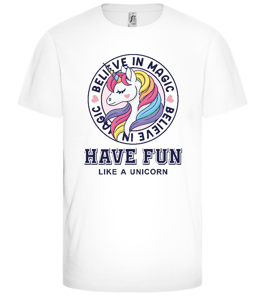 Like a Unicorn Design - Comfort girls' t-shirt_WHITE_front