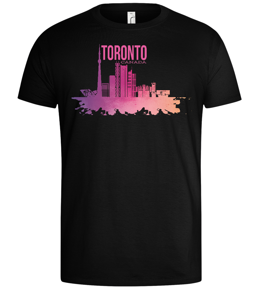 Toronto City Skyline Design - Basic men's t-shirt_DEEP BLACK_front