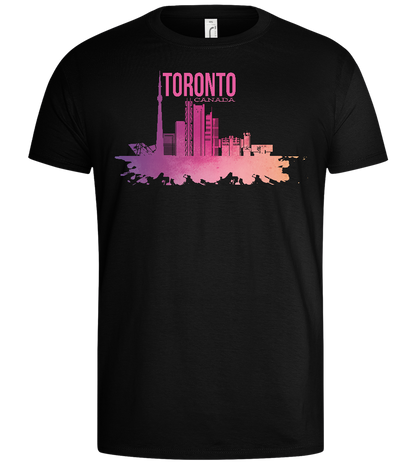 Toronto City Skyline Design - Basic men's t-shirt_DEEP BLACK_front