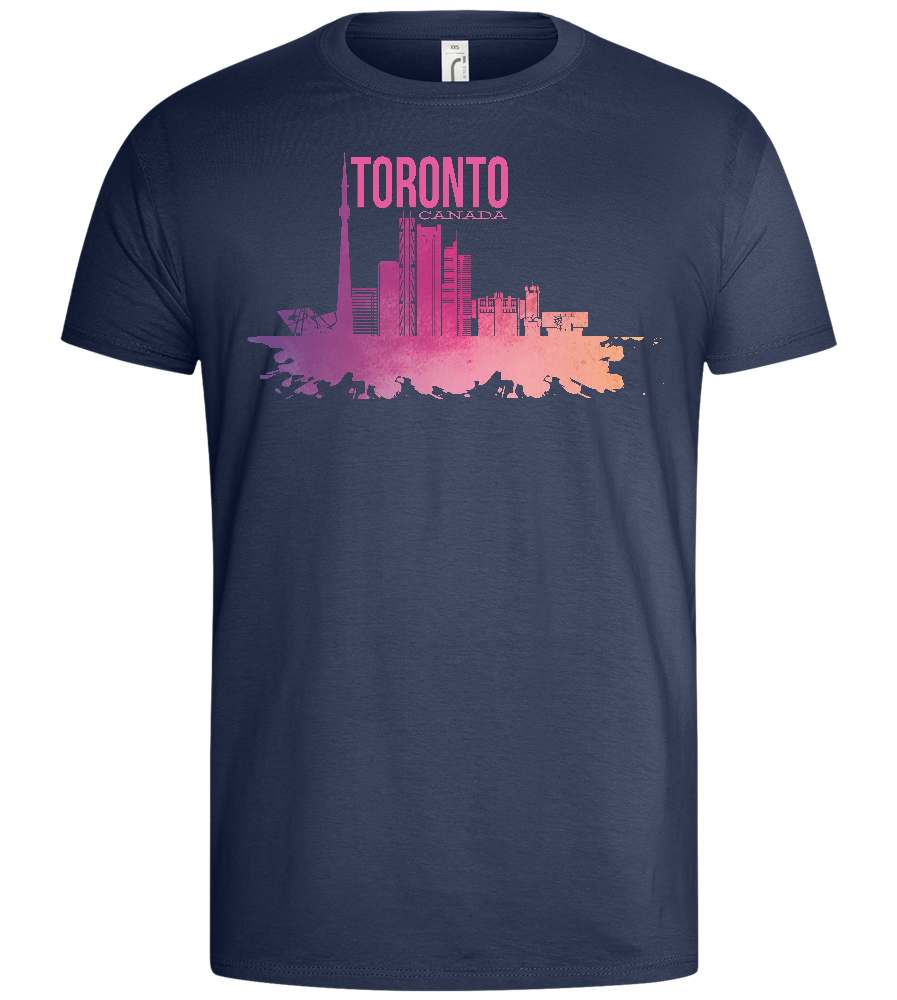 Toronto City Skyline Design - Basic men's t-shirt_DENIM_front