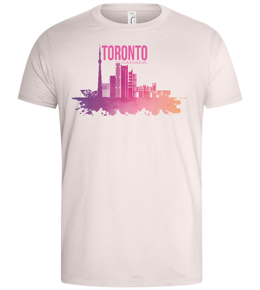 Toronto City Skyline Design - Basic men's t-shirt_LIGHT PINK_front