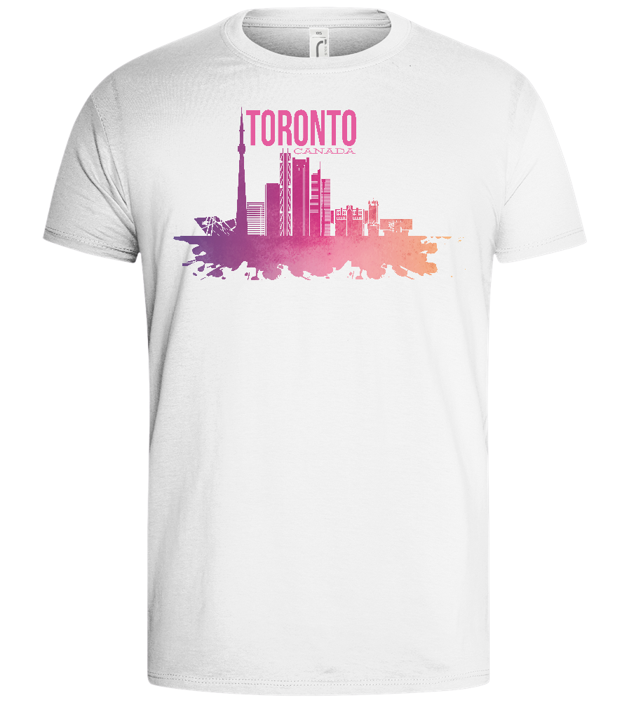 Toronto City Skyline Design - Basic men's t-shirt_WHITE_front