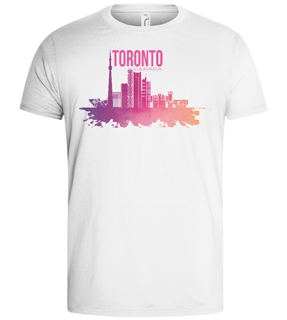 Toronto City Skyline Design - Basic men's t-shirt_WHITE_front