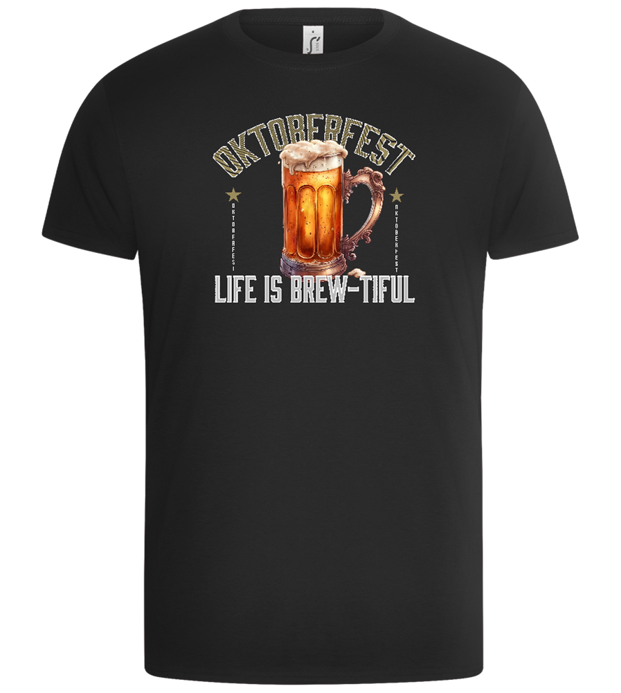 Life is Brew-tiful Design - Basic Unisex T-Shirt_DEEP BLACK_front