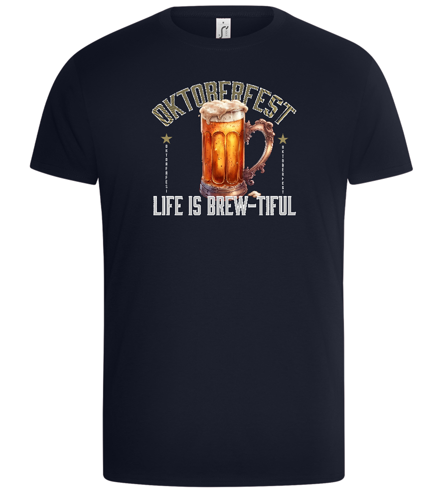 Life is Brew-tiful Design - Basic Unisex T-Shirt_FRENCH NAVY_front