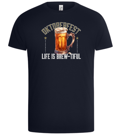 Life is Brew-tiful Design - Basic Unisex T-Shirt_FRENCH NAVY_front