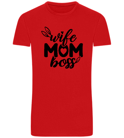Wife Mom Boss Design - Basic Unisex T-Shirt_RED_front