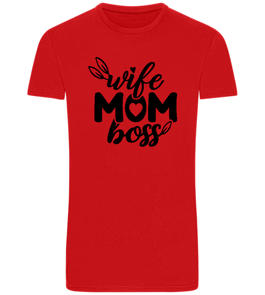 Wife Mom Boss Design - Basic Unisex T-Shirt_RED_front