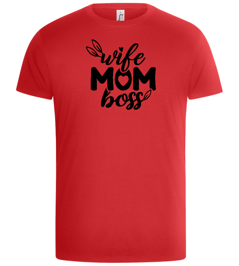 Wife Mom Boss Design - Basic Unisex T-Shirt_RED_front