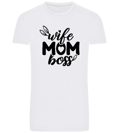 Wife Mom Boss Design - Basic Unisex T-Shirt_WHITE_front