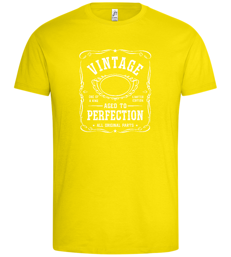 Vintage Aged To Perfection Design - Premium men's t-shirt_YELLOW_front