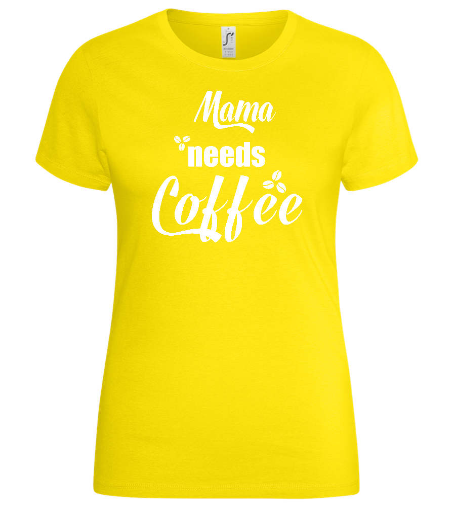 Needs Coffee Design - Basic women's t-shirt_YELLOW_front