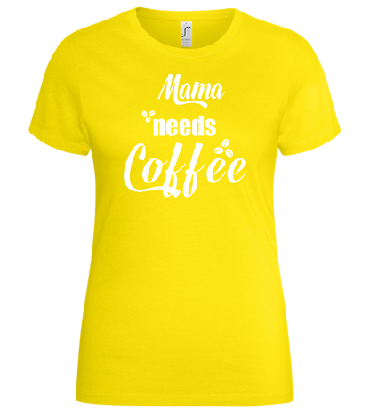 Needs Coffee Design - Basic women's t-shirt_YELLOW_front