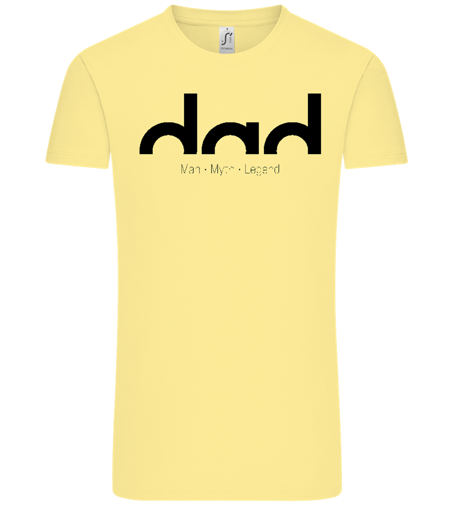 Dad Man Myth Legend Design - Comfort Unisex T-Shirt_AMARELO CLARO_front