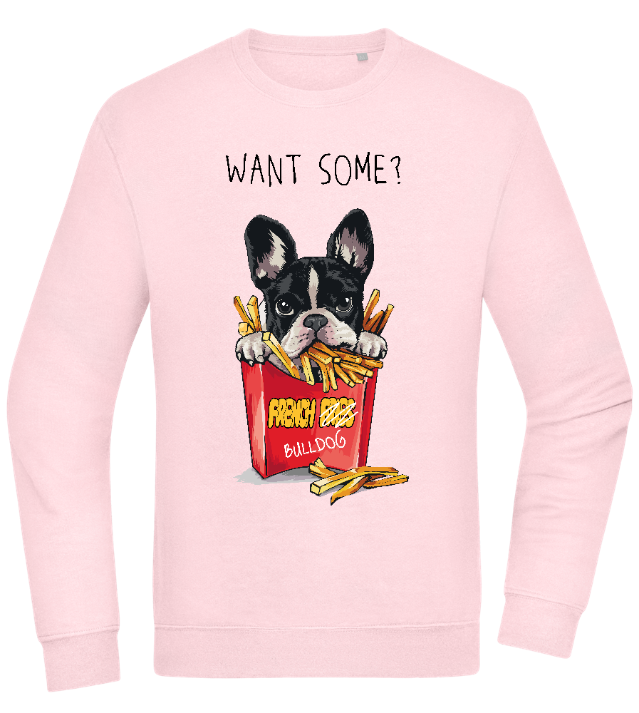 French Fries Design - Comfort Essential Unisex Sweater_LIGHT PEACH ROSE_front