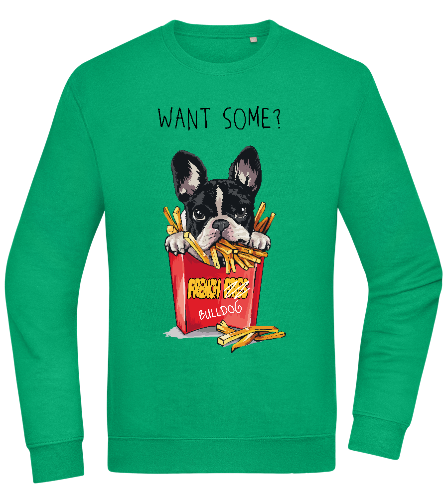 French Fries Design - Comfort Essential Unisex Sweater_MEADOW GREEN_front