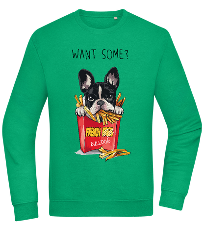 French Fries Design - Comfort Essential Unisex Sweater_MEADOW GREEN_front