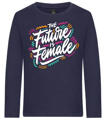 Future Is Female Design - Premium kids long sleeve t-shirt_FRENCH NAVY_front