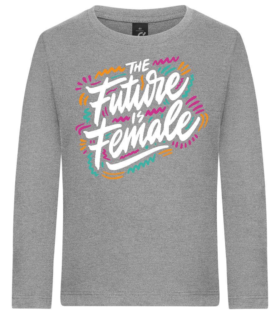 Future Is Female Design - Premium kids long sleeve t-shirt_ORION GREY_front