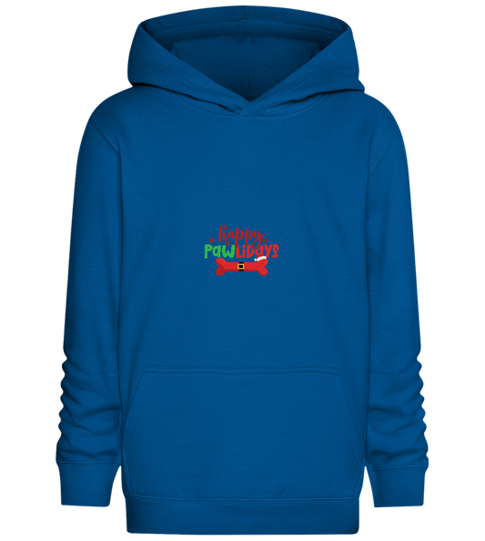 Happy Pawlidays Design - Comfort Kids Hoodie_ROYAL_front