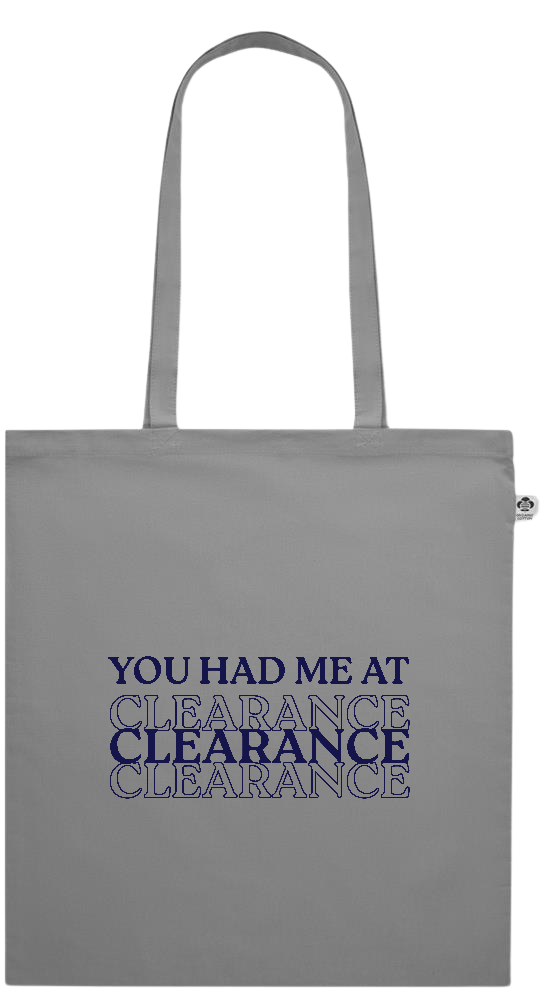 Clearance Design - Essential colored organic cotton tote bag_GREY_front