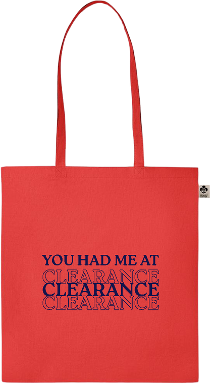 Clearance Design - Essential colored organic cotton tote bag_RED_front