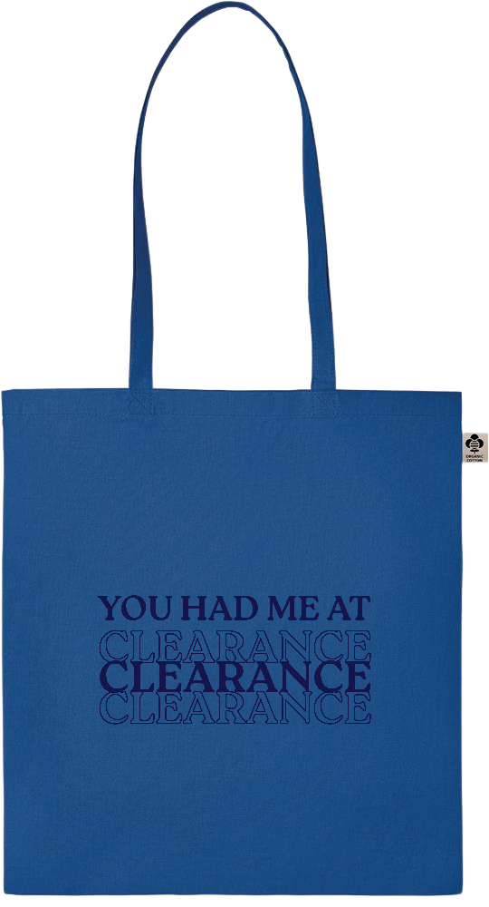 Clearance Design - Essential colored organic cotton tote bag_ROYAL BLUE_front