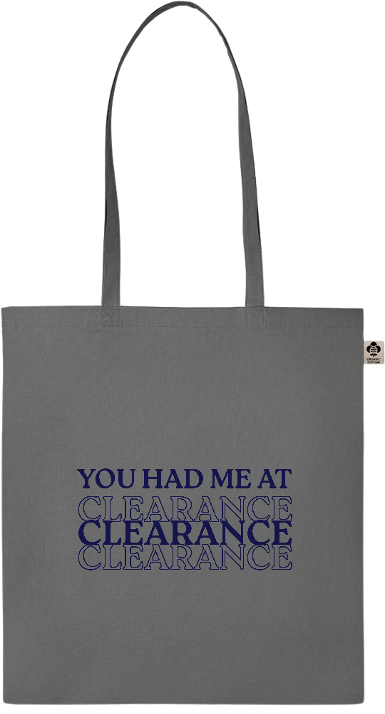 Clearance Design - Essential colored organic cotton tote bag_STONE GREY_front