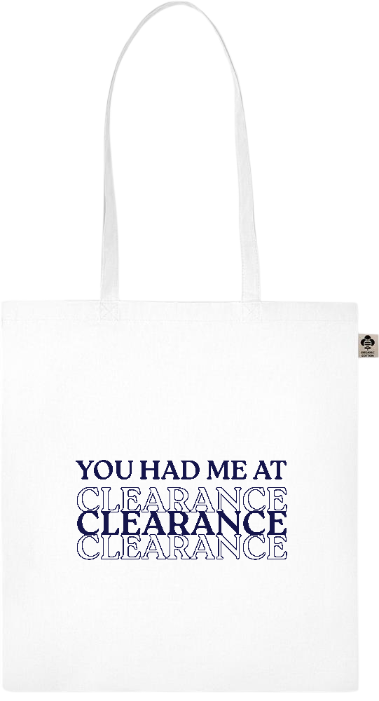 Clearance Design - Essential colored organic cotton tote bag_WHITE_front