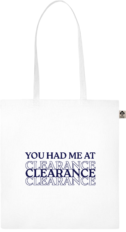 Clearance Design - Essential colored organic cotton tote bag_WHITE_front