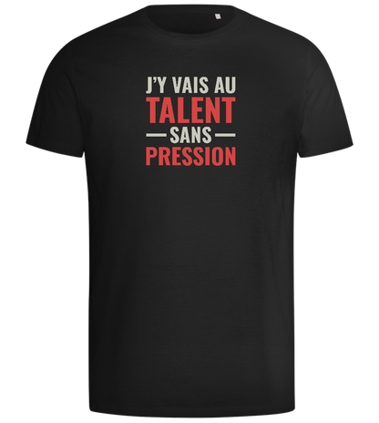 J'y Vais au Talent Sans Pression Design - Comfort men's t-shirt_DEEP BLACK_front