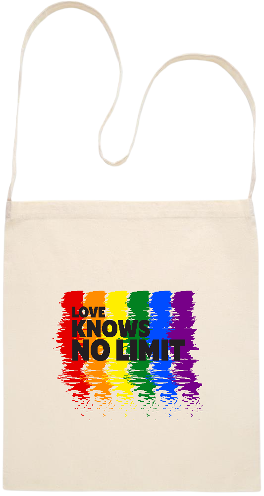 Love Knows No Limits Design - Essential cross shoulder cotton tote bag_BEIGE_front