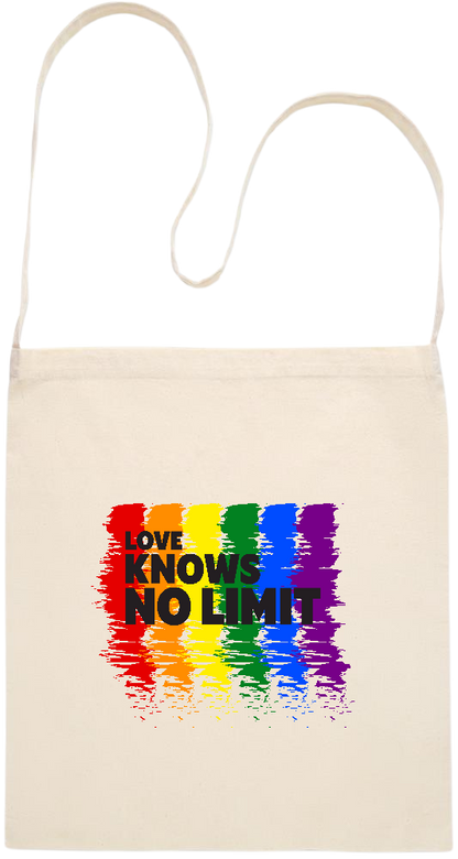 Love Knows No Limits Design - Essential cross shoulder cotton tote bag_BEIGE_front