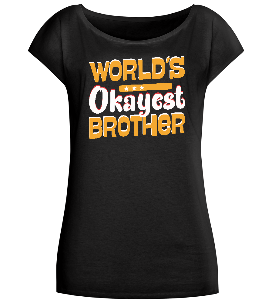 World's Okayest Brother Design - Comfort long t-shirt_DEEP BLACK_front