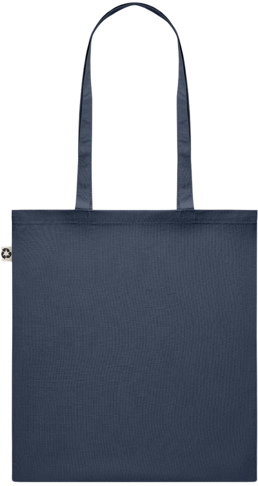 Teacher Pencil Design - Recycled cotton colored shopping bag_FRENCH NAVY_back