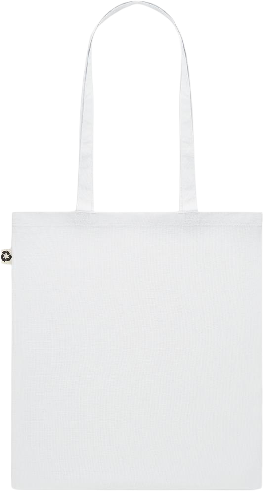 Teacher Pencil Design - Recycled cotton colored shopping bag_WHITE_back
