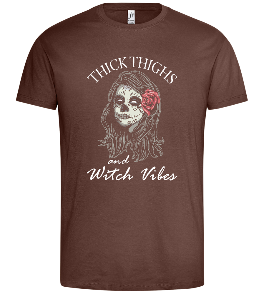 Witch Vibes Design - Premium men's t-shirt_CHOCOLATE_front