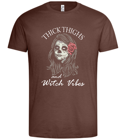 Witch Vibes Design - Premium men's t-shirt_CHOCOLATE_front