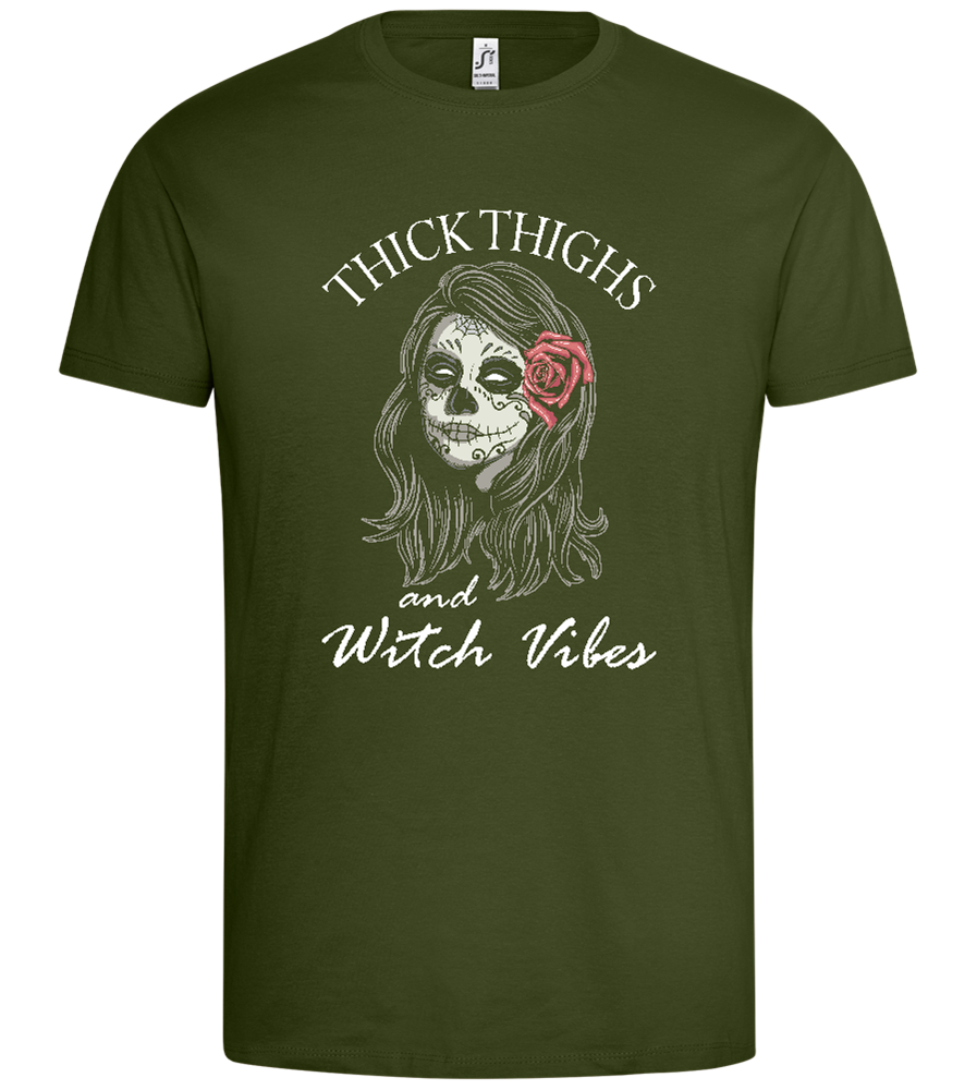 Witch Vibes Design - Premium men's t-shirt_DARK KHAKI_front